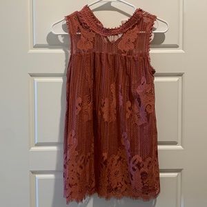 Mauve Lace Tank Top